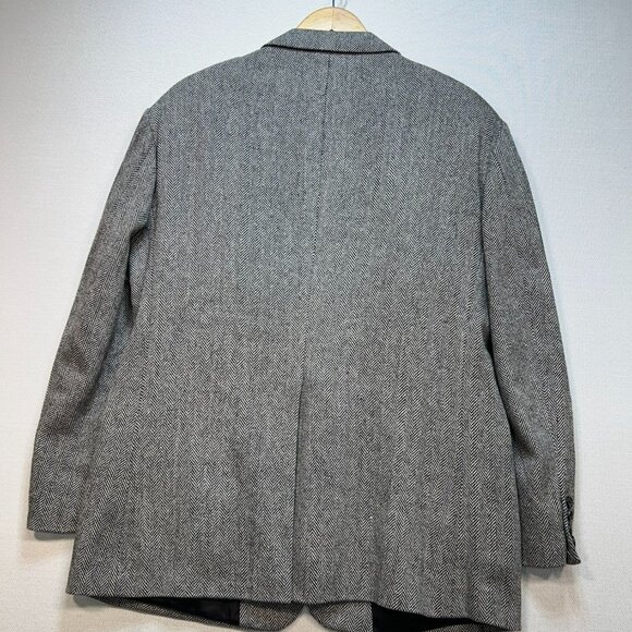 Hil & Archer Mens Wool Herringbone Blazer Coat Jacket 44R Gray Formal Classic - Picture 11 of 13